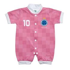 Macacão Bebê Cruzeiro Curto Rosa - Torcida Baby