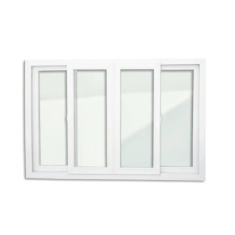 Janela de PVC 100x200cm 4 Folhas com Vidro Liso ITEC Brimak Branco