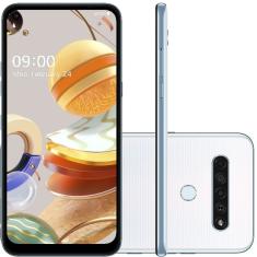 Smartphone LG K61 128GB 4G Wi-Fi Tela 6.5'' Dual Chip 4GB RAM Câmera Quádrupla + Selfie 16MP - Branco