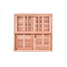 Janela Guilhotina Com Ferragem JE821 Esel 120cmx120cmx12cm Marroml