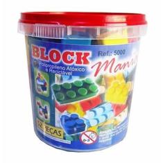 Blocos De Montar Block Mania Com 52 Peças Alfem Plastic 5000