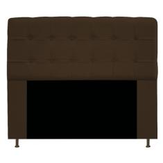 Cabeceira Estofada Mel com Capitonê 160 cm para Cama Box Queen Suede Marrom Quarto - AM Decor