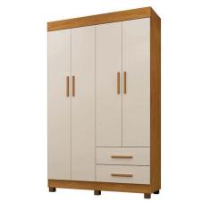 Guarda Roupa Solteiro 4 Portas 2 Gavetas Copacabana New Benetil Móveis