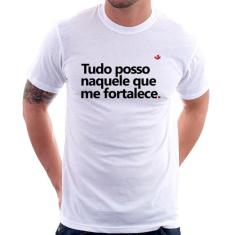 Camiseta Tudo posso naquele que me fortalece - Foca na Moda, Branco, G