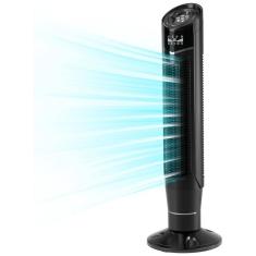 Ventilador de Torre Silencioso com Temporizador 24H, Controle Remoto, 8 Velocidades e Tela LED, 110V, Antártico Star, Preto
