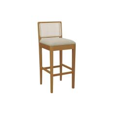 Banqueta de Cozinha Sara Madeira Maciça 1BMM005CA 1 Un Carvalho/Boucle Bege/Tela Bege - Kappesberg