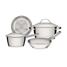 Jogo De Panelas Tramontina Allegra Em Aço Inox Com Fundo Triplo 4 Peças Tramontina