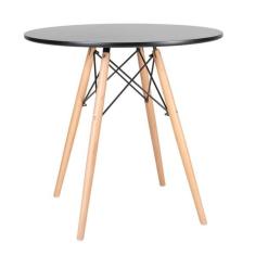 Mesa De Jantar Redonda Eames Eiffel - Wood - Tampo De Mdf - 80cm - Preto