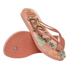 Chinelo Infantil Havaianas Kids Slim Princess, Rosa clay, 27-28