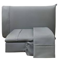 Jogo De Cama Lençol King Conforto Percal 300 Fios 4 Peças - Cinza