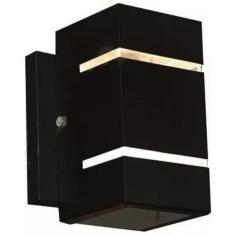 Arandela Dois Fachos Frisos Efeito Uso Externo 1401 Preto