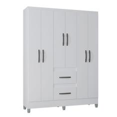 Guarda Roupa Poquema Capri 6 Portas E 2 Gavetas Branco