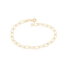 Pulseira Rommanel Banhado Ouro Elo Corações Vazados 550683