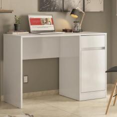 Escrivaninha Mesa Escritório 109cm 1 Porta 1 Gaveta Office Morada - De