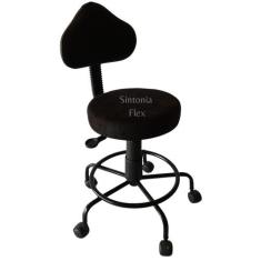 Cadeira Mocho secretaria Verona com regulagem de altura base de ferro 