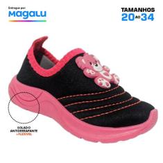 Tênis Calce Fácil Menina Feminino sapato de enfiar opé elástico solado