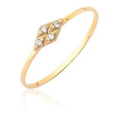 Anel Pedras Triângulo Delicado Em Ouro Puro 18k As522 - MAEHLER Arte E