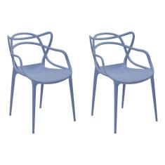 2 Cadeiras Decorativas Sala e Cozinha Feliti pp Azul Caribe