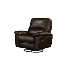 Poltrona do Papai de Couro Genova - Glider Mecânica - Preto Iguana