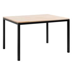 Mesa De Jantar Retangular Denver Industrial Daf Móveis 120 X 90 Cm Madeira Maciça Natural Aço Preto