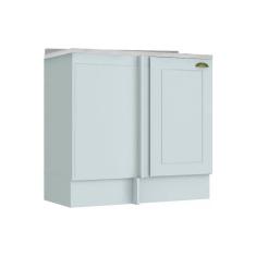 Balcão De Cozinha Modulado Canto Reto Americana 1pta C/ Tampo Branco - Henn