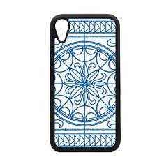 Capa com estampa azul decorativa estilo Talavera para iPhone XR para proteção de telefone Apple