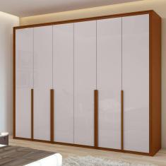 Guarda-roupa 6 Portas 6 Gavetas 100% Mdf Imperatore Frassino/Off White