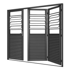 Portão de Abrir Pantografico com 3 Basculas sem Vidro 215x245 Req: 5 Cinza