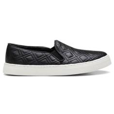 Tênis Casual Slip On Couro Feminino Solado Flatform Flexível-Feminino