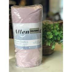 Lencol Solteiro C/ Elastico Malha 100% Algodao Basica - Rose Natural