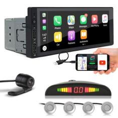 Kit Multimídia 1 Din + Câmera Ré + Sensor Ré Prata Spacecross 2016 201
