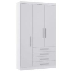 Guarda Roupa Modulado 132cm 3 Portas e 4 Gavetas Alpes Luciane Móveis,