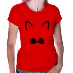 Baby Look Gatinha Orelhinha - Foca na Moda, Vermelho, M