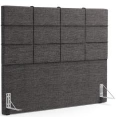 Cabeceira Cama Box Casal King 195 cm Roma W01 Linho Cinza Escuro - Lya