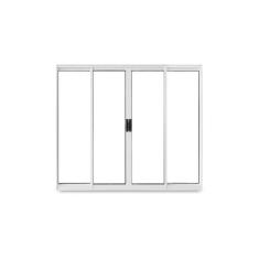 Janela de Correr Abertura Central 4 Folhas Vidro Liso 100x150cm Exclus