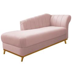 Recamier Vanessa 160cm Lado Esquerdo Suede Rosê Doce Sonho