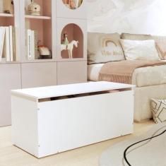 Baú Infantil Organizador De Brinquedos Personagem MDF Branco - Home A.