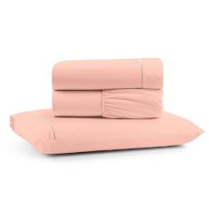 Jogo de Lençol Solteiro Mirante 100% Algodão 3 Peças - Rosa