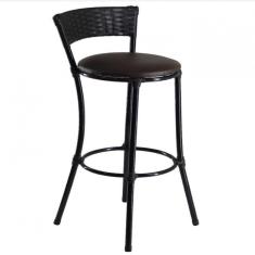 Banqueta Alta Forts Aço Fibra Acesse Móveis Preto Marrom