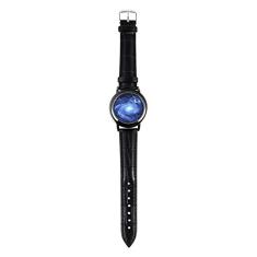 Hemobllo Relógio LED Touch Watch PU à prova d'água Starry Round relógios para estudantes, mulheres, homens, casais, assistindo ao ar livre, presente de aniversário (azul preto)
