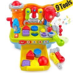Bancada de trabalho SunnyPal Toys My Little Engineer de 1 a 2 anos com música