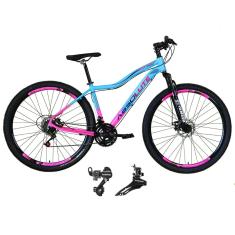 Bicicleta Aro 29 Feminina Absolute Hera Alumínio 21v Câmbios Shimano Freio a Disco Suspensão Diant.-Feminino