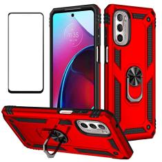 Capa para motorola Stylus 5G 2022 com protetor de tela, suporte de anel, proteção resistente, camada dupla, à prova de choque, capa protetora de grau militar, capa dura para celular G Stylus 5G 2022