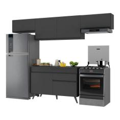 Armário de Cozinha Compacta 4 peças MP3697.895 Veneza Preto - Multimóv
