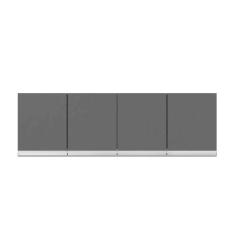Armário Aéreo Andréia Para Cozinha Com 4 Portas 150 Cm Preto/fosco