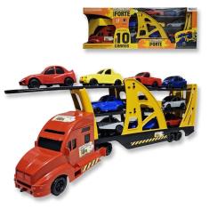 Caminhão Cegonheira Infantil Frota Forte 10 Carros 3 Andares