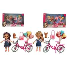 Boneca de Brinquedo Bella Com Acessórios e Bicicleta - Fun Game