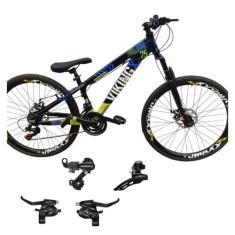 Bicicleta Aro 26 Vikingx Tuff 25 Com Trocadores Cambio Shimano Traseir