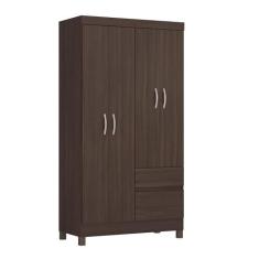 Guarda Roupa Solteiro Lótus 4 Portas e 2 Gavetas - Demóbile, Café Touc