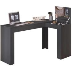 Escrivaninha de Canto com Penteadeira Jade Preto Fosco - Mobler, Preto